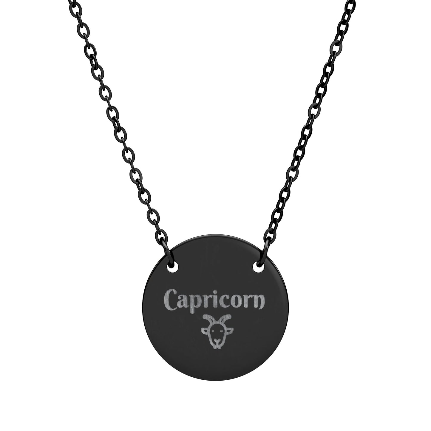 Capricorn | Medallion Goat Symbol Necklace (18K gold/rose gold, stainless steel, rainbow/black PVD coating)
