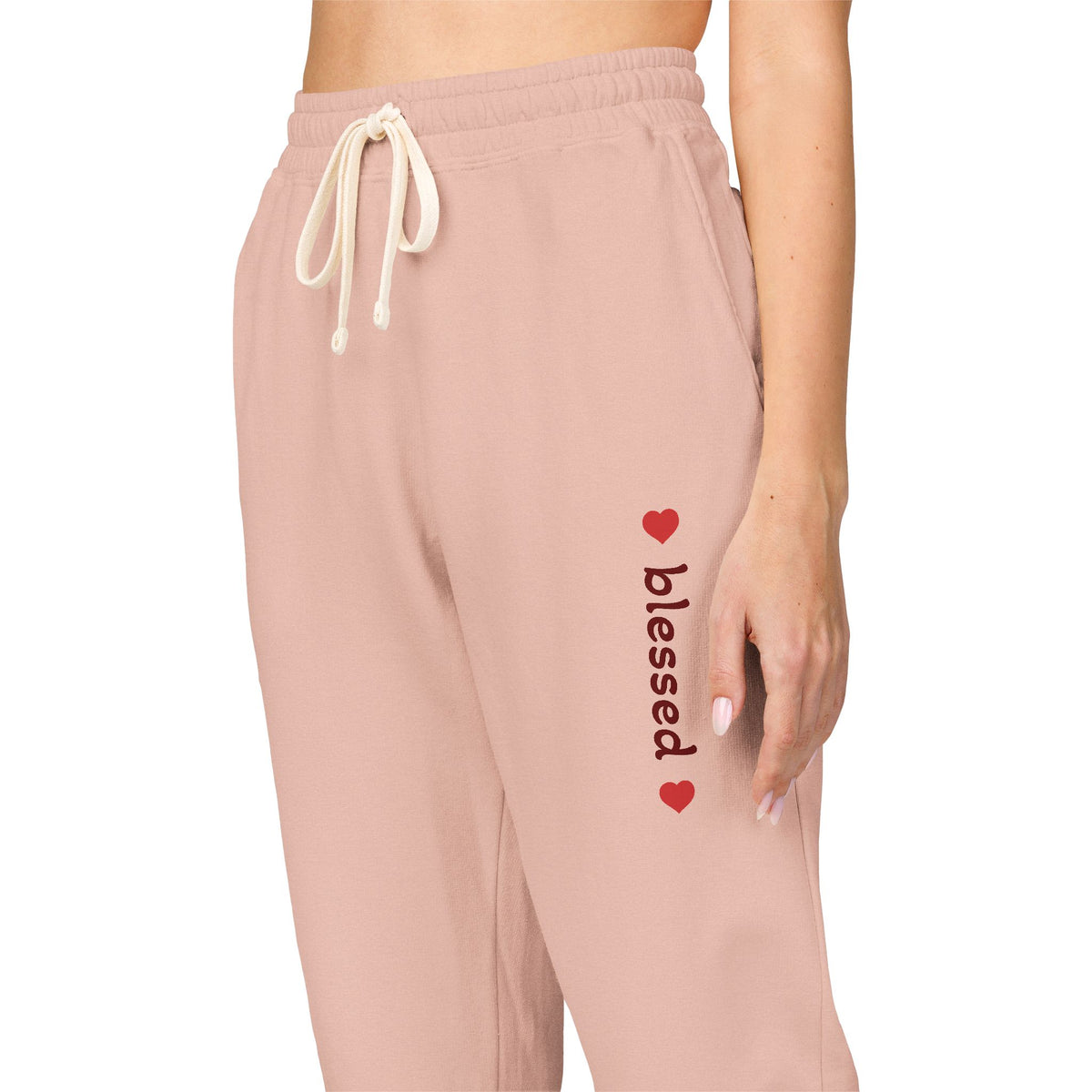 Harvest Haze 8 | 'Blessed' Vertical Red Script Joggers