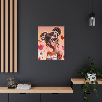 Heartbreaker 1 l Raspberry Satin Stretched Canvas Print
