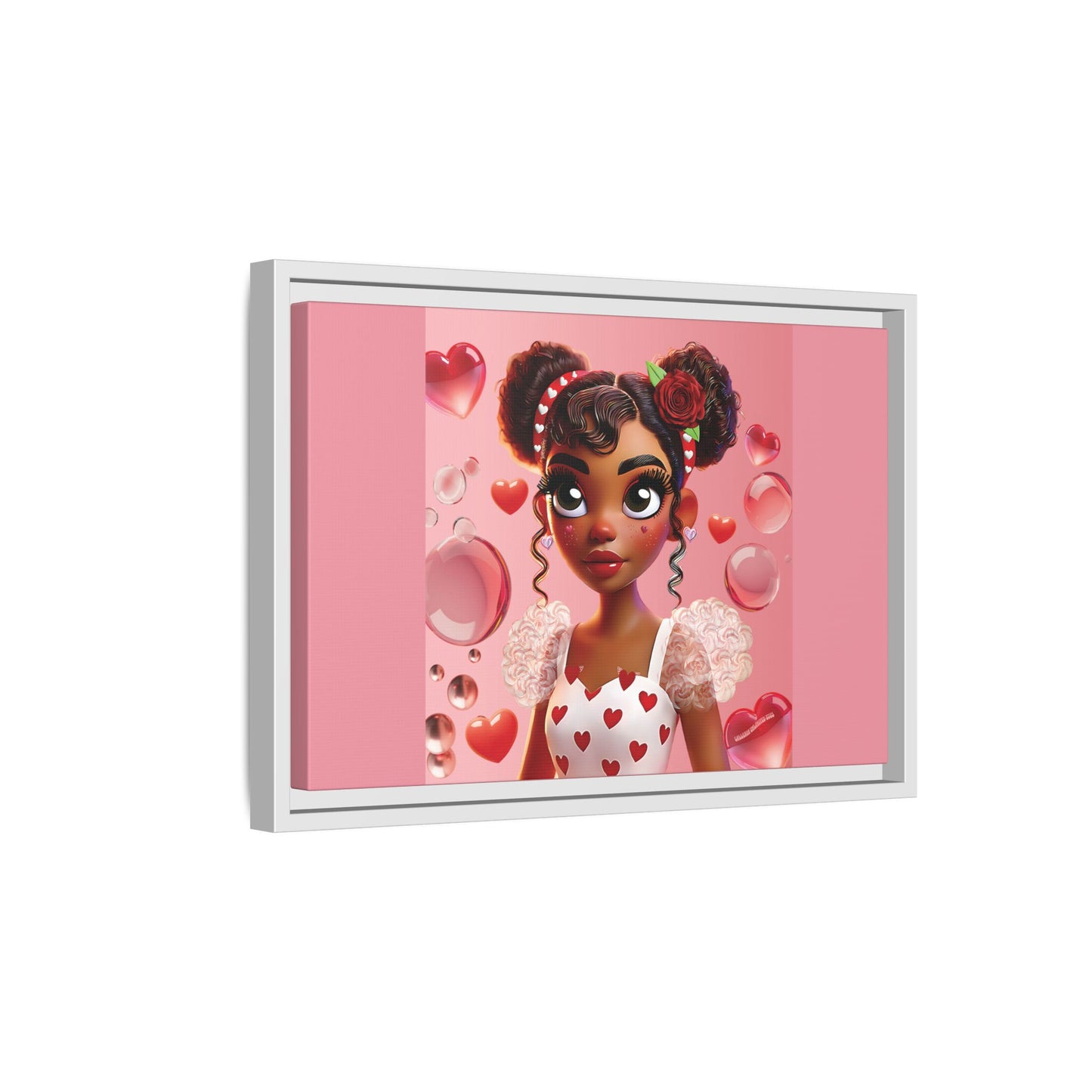 Heartbreaker Girl | Bubblegum - Canvas Print, framed matte (multiple sizes/frame colors)