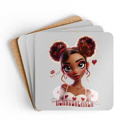 Heartbreaker 3 | Ice Gray Corkwood Coaster Set