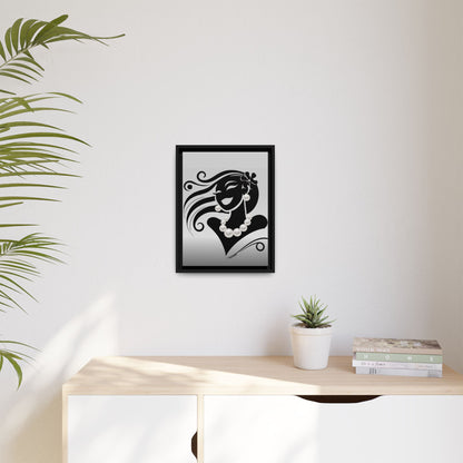 Pearls & Curls 6 | Black and White Framed Matte Canvas Wall Art (black or white frame)