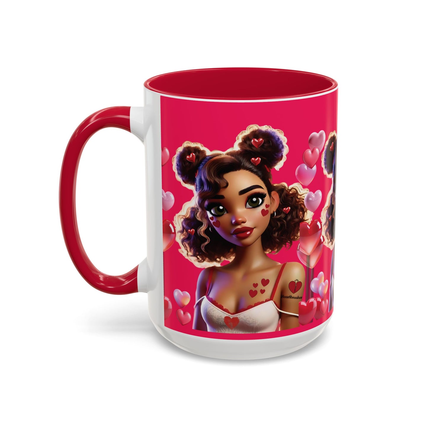 Heartbreaker 2 | Watermelon - Coffee Mug, two-tone, 15 oz (multiple handle colors)