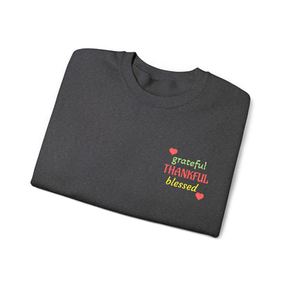 Harvest Haze 2 | Grateful, THANKFUL, Blessed Fall Crewneck Sweatshirt (dark colors)