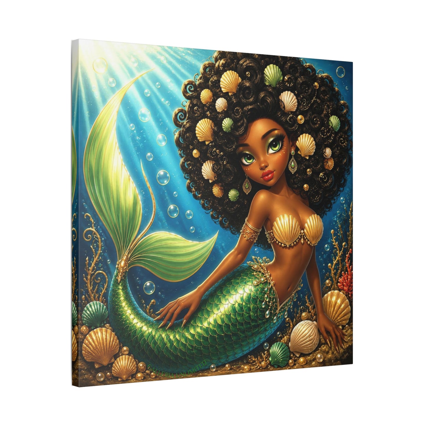 Sirens of the Gilded Sea | Jeweled Reef, Satin Stretched Canvas
