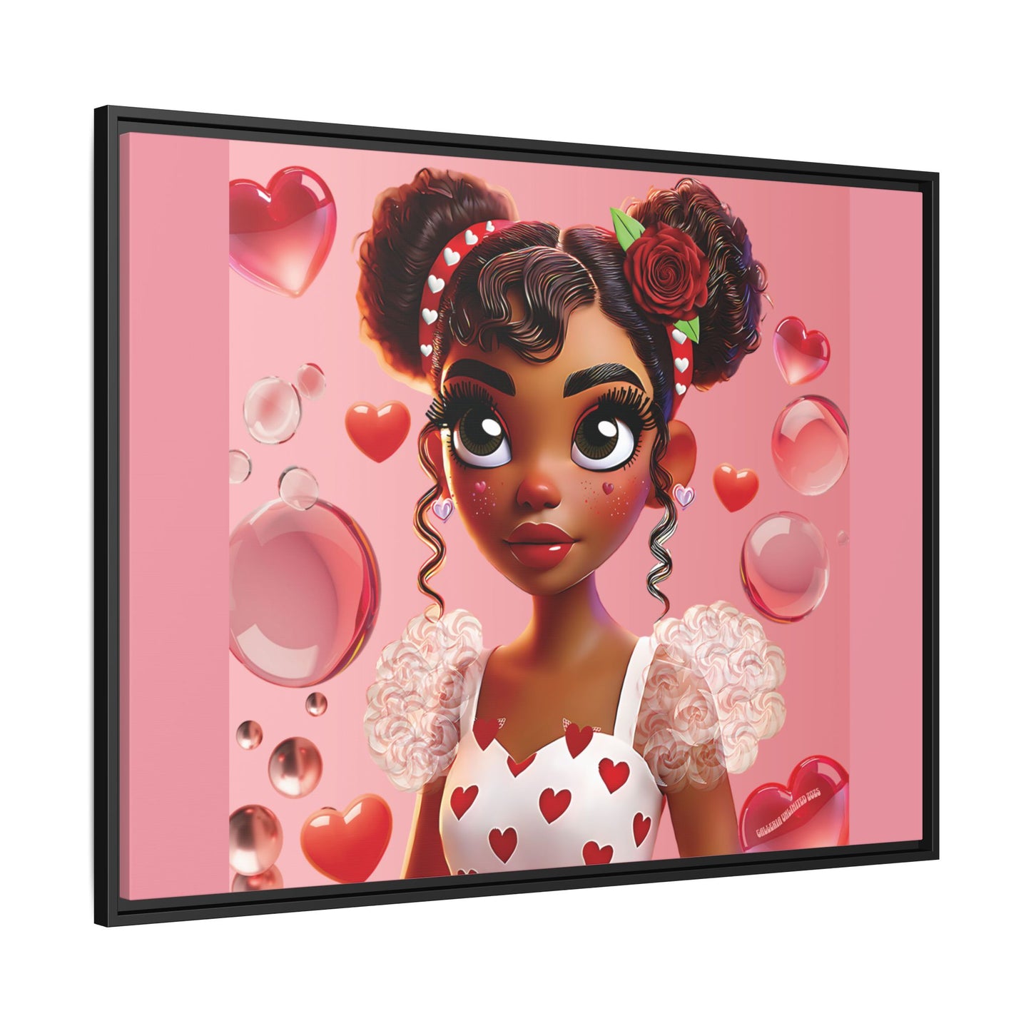 Heartbreaker Girl | Bubblegum - Canvas Print, framed matte (multiple sizes/frame colors)