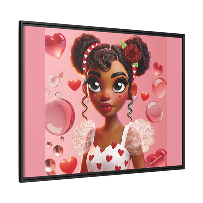 Heartbreaker Girl | Bubblegum - Canvas Print, framed matte (multiple sizes/frame colors)