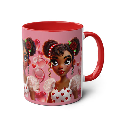 Heartbreaker Girl | Bubblegum - Coffee Mug, two-tone (multiple handle colors)