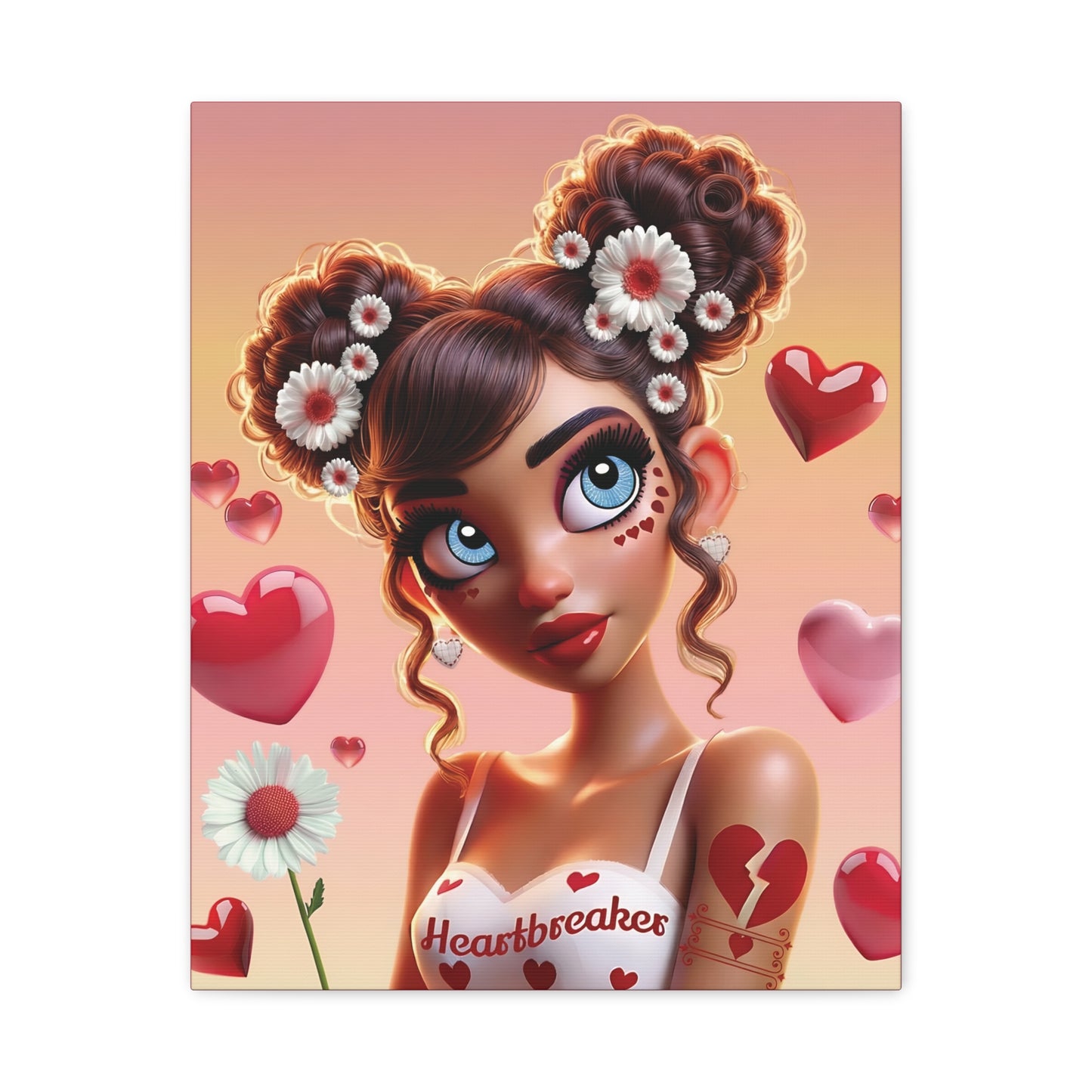 Heartbreaker 1 |Raspberry Matte Canvas Print