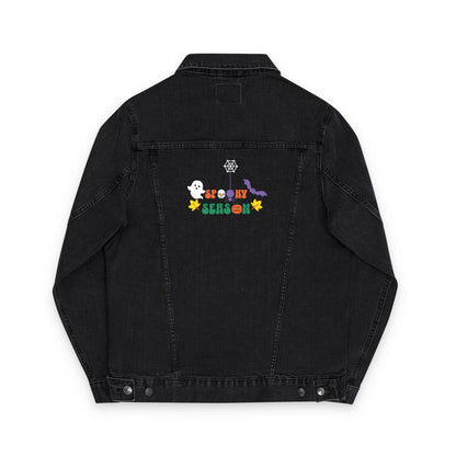 The Spooky Edit1 - Embroidered Denim Jacket (classic and black denim)