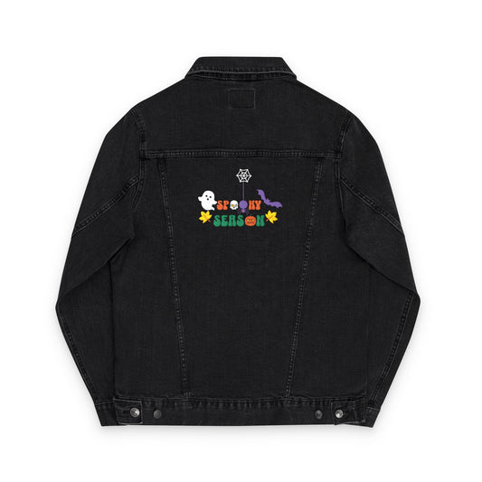 The Spooky Edit1 - Embroidered Denim Jacket (classic and black denim)