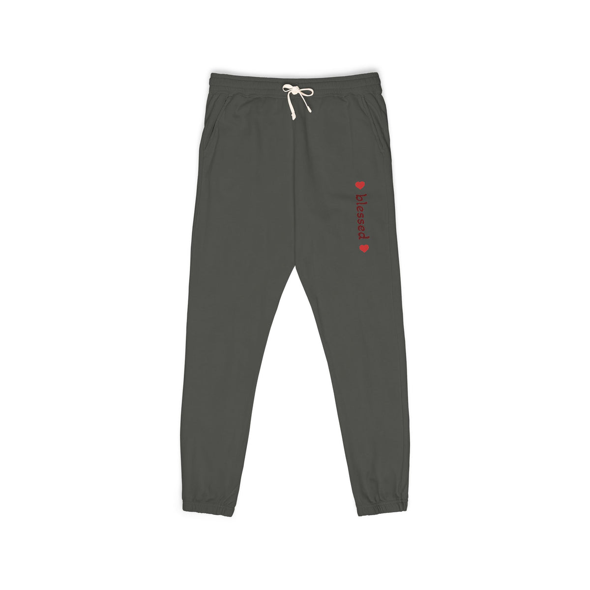 Harvest Haze 8 | 'Blessed' Vertical Red Script Joggers