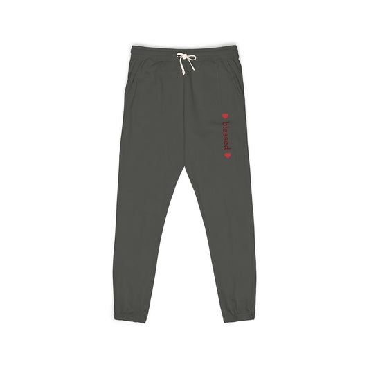 Autumn Harvest 8 | 'Blessed' Vertical Red Script Joggers