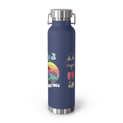 Sandy Toes | Insulated Water Bottle, 22oz (Copper Vacuum)