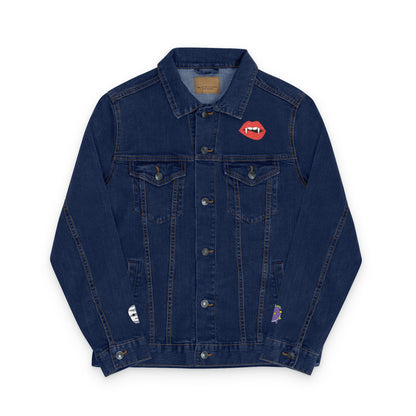 The Spooky Edit1 - Embroidered Denim Jacket (classic and black denim)