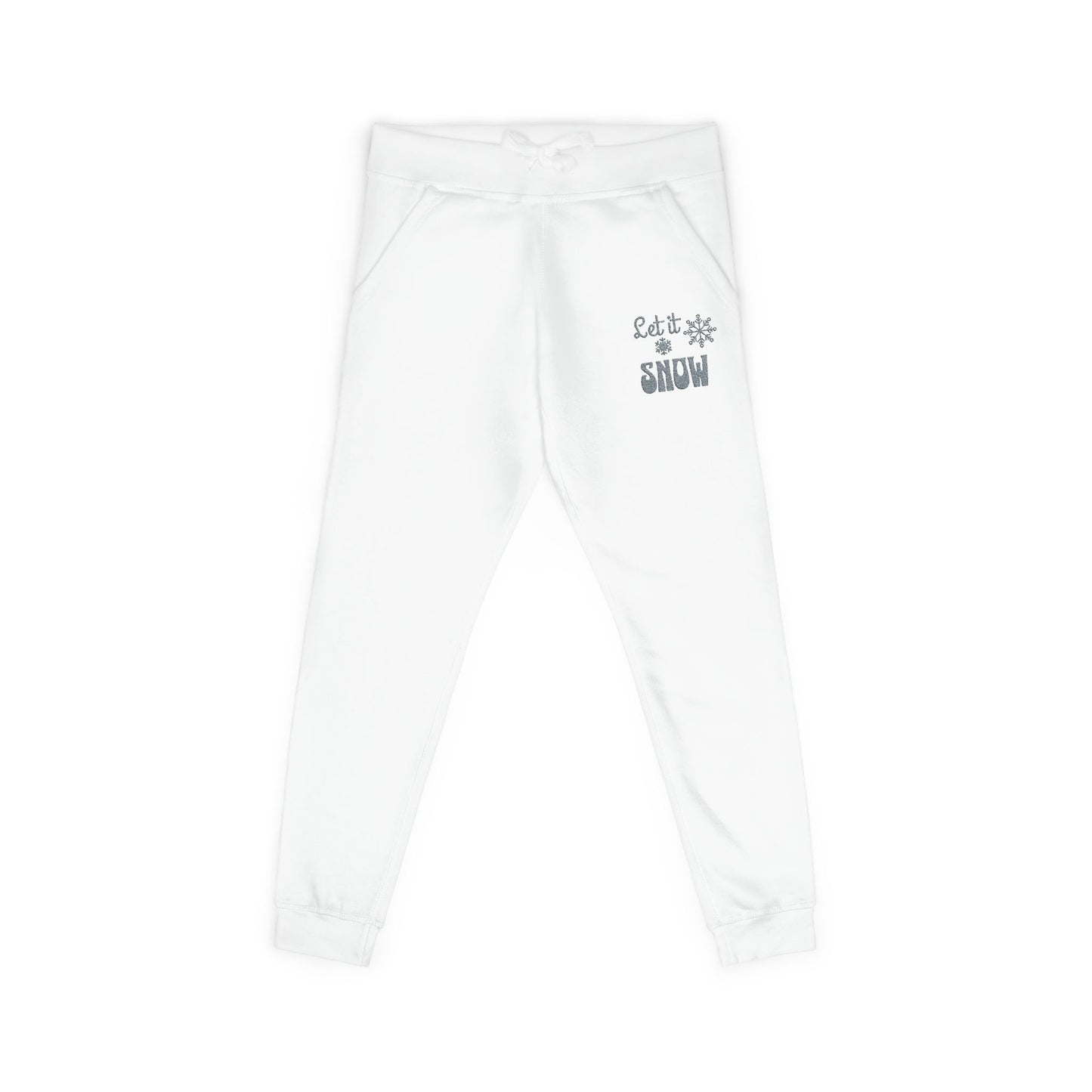 The Cozy Edit2 | Embroidered "Let It Snow" Fleece Lounge Joggers (multiple colors)