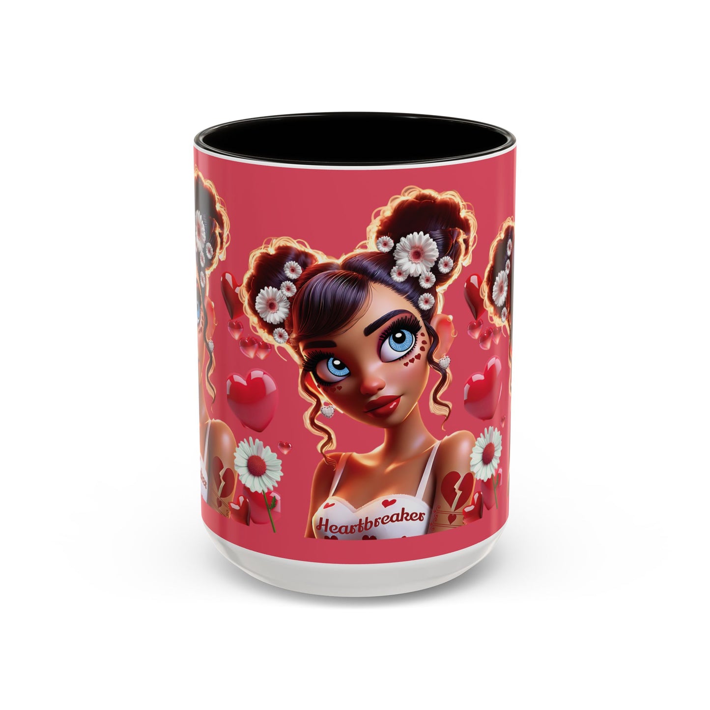 Heartbreaker 1 | Raspberry - Coffee Mug, two-tone, 15 oz (multiple handle colors)