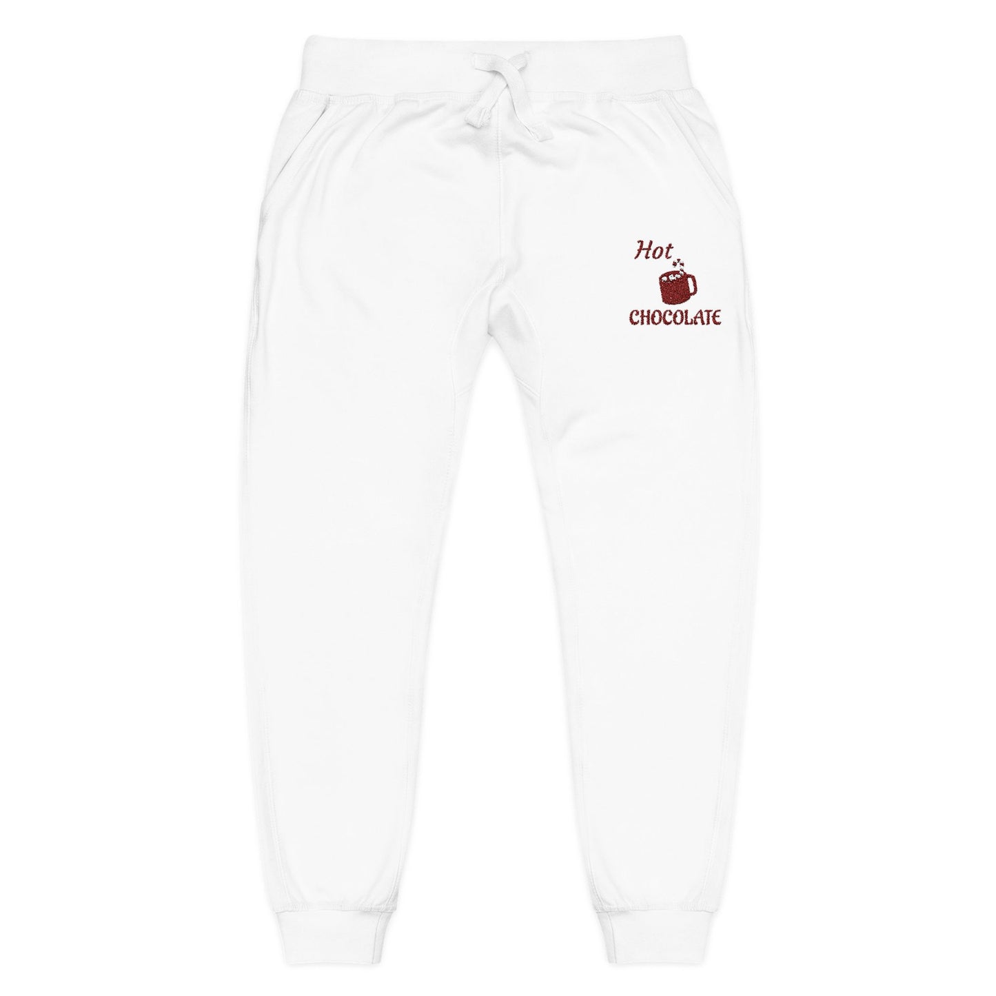 Harvest Haze | Maroon Embroidered 'Hot Chocolate' Sweatpants