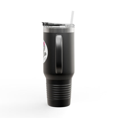 Pearls & Curls6 | Pink Pout - Insulated Travel Mug, 40oz (black or white)