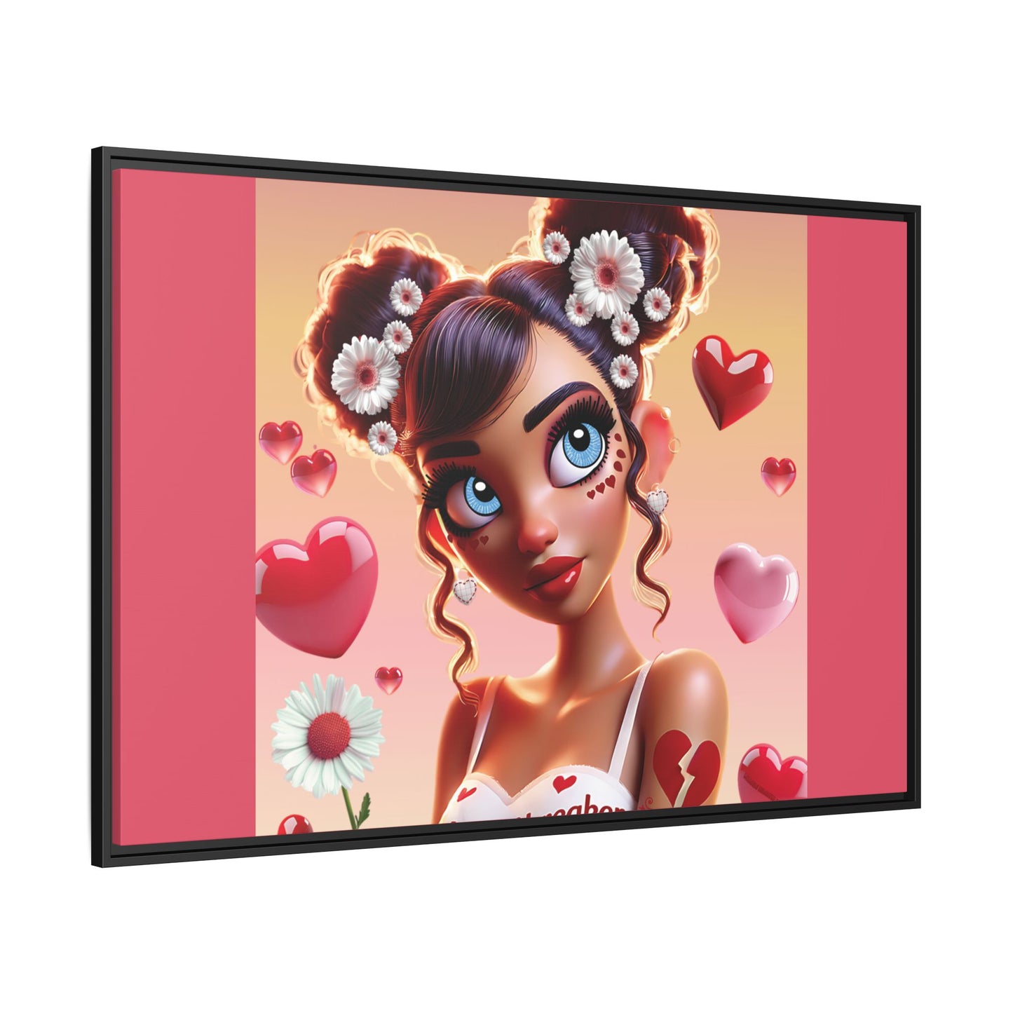 Heartbreaker 1 | Raspberry - Canvas Print, framed matte (multiple sizes/frame colors))