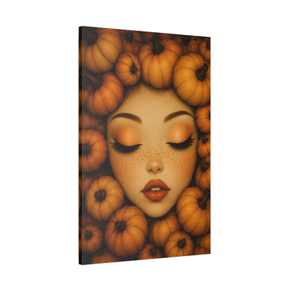 Harvest Muse6 | Pumpkin Enchantment, Satin Stretched Canvas Wall Art