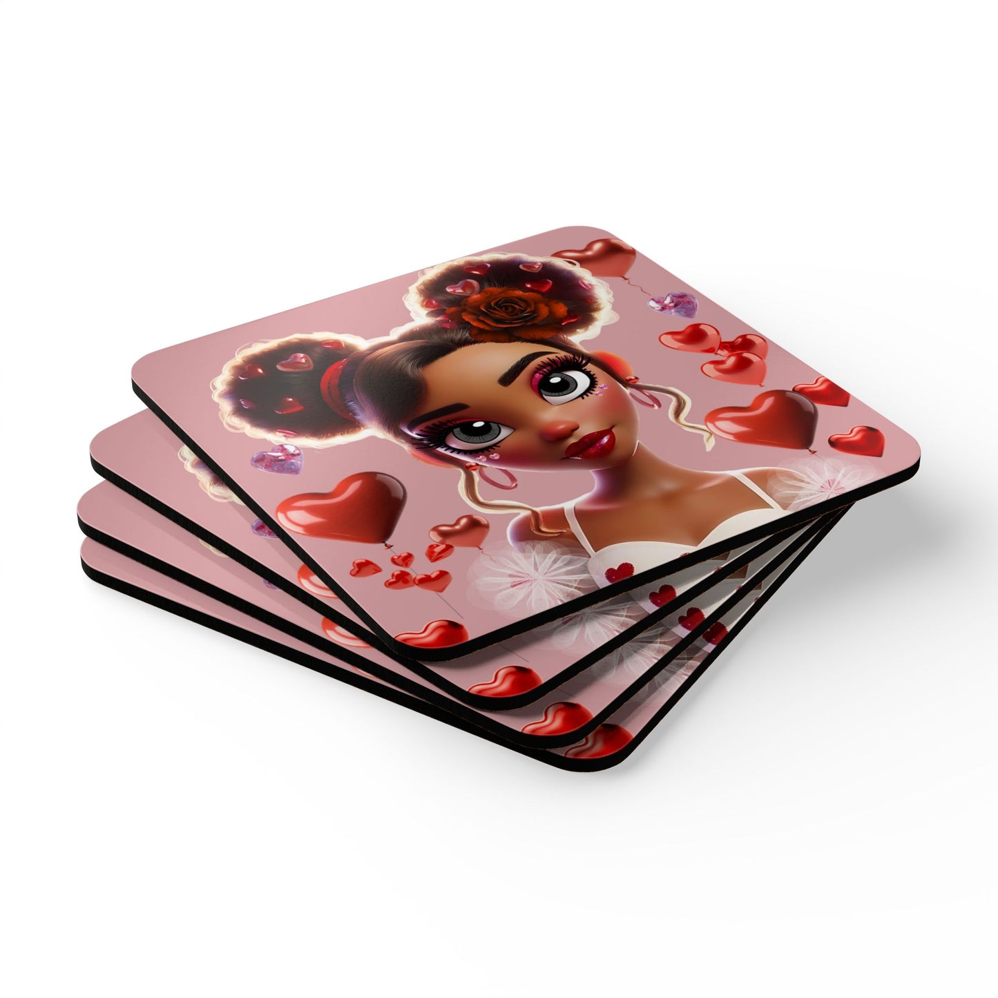 Heartbreaker 3 | Cotton Candy Corkwood Coaster Set