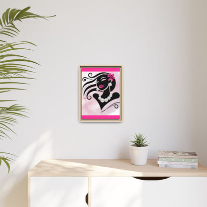 Pearls & Curls 6 | Candy Kiss Framed Matte Canvas Wall Art (black or white frame)