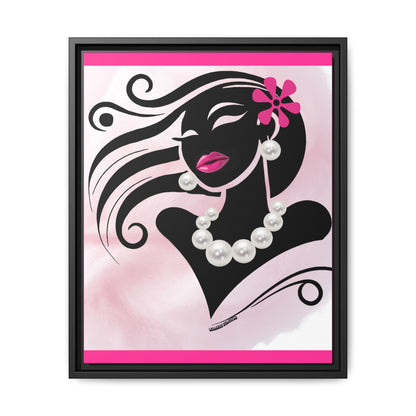 Pearls & Curls 6 | Candy Kiss Framed Matte Canvas Wall Art (black or white frame)
