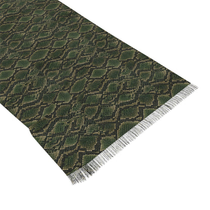 Snake | Olive Snakeskin Light Scarf — Sheer Lightweight Animal Pattern Fashion Scarf