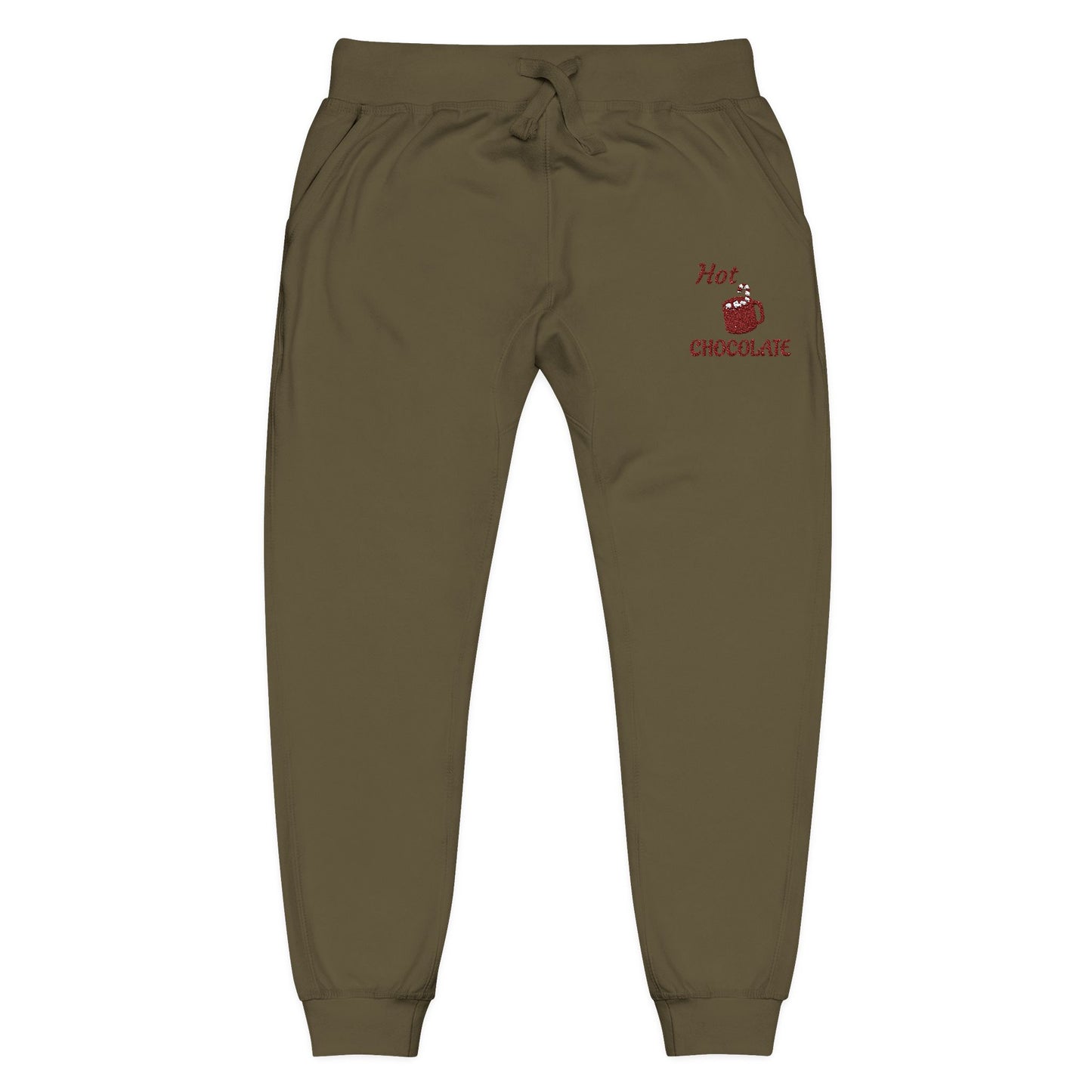 Harvest Haze | Maroon Embroidered 'Hot Chocolate' Sweatpants