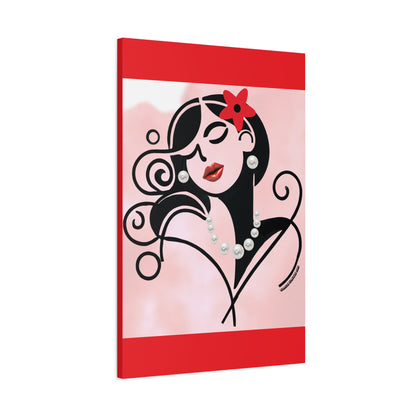 Pearls & Curls4 | Scarlet Kiss Matte Canvas Print