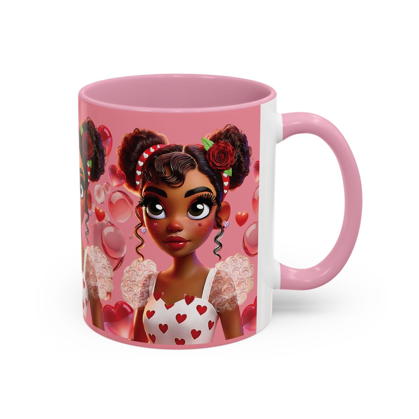 Heartbreaker Girl | Bubblegum - Coffee Mug, two-tone, 11 oz (multiple handle colors)