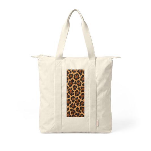 Leopard | Leopard Skin Print Nomad Tote Bag — Zip-Top Carry-All Travel Tote