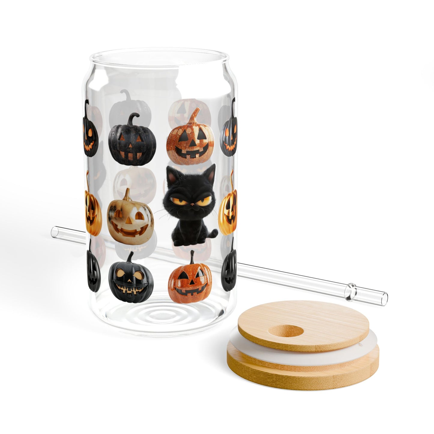 Harvest Haze 0 | Black Cat Halloween Sipper Glass (16 oz)