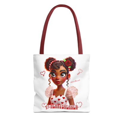 Heartbreaker Girl | Marshmallow All Over Print Two-Tone Tote Bag (multiple strap colors)