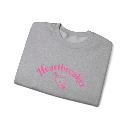 Heartbreaker 0 | Pink Embroidered Heartbreaker Crewneck Sweatshirt