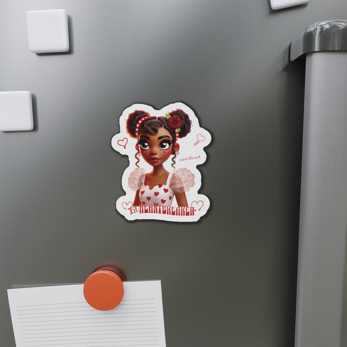 Heartbreaker Girl | Red Typography - Die-Cut Magnet