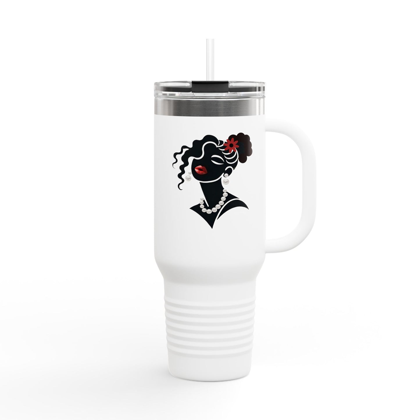 Pearls & Curls 5 | Insulated Travel Mug, 40oz (multiple colors)