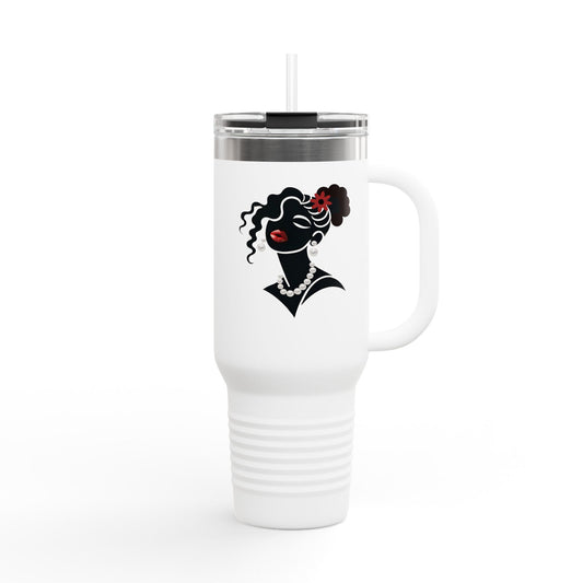 Pearls & Curls 5 | Insulated Travel Mug, 40oz (multiple colors)