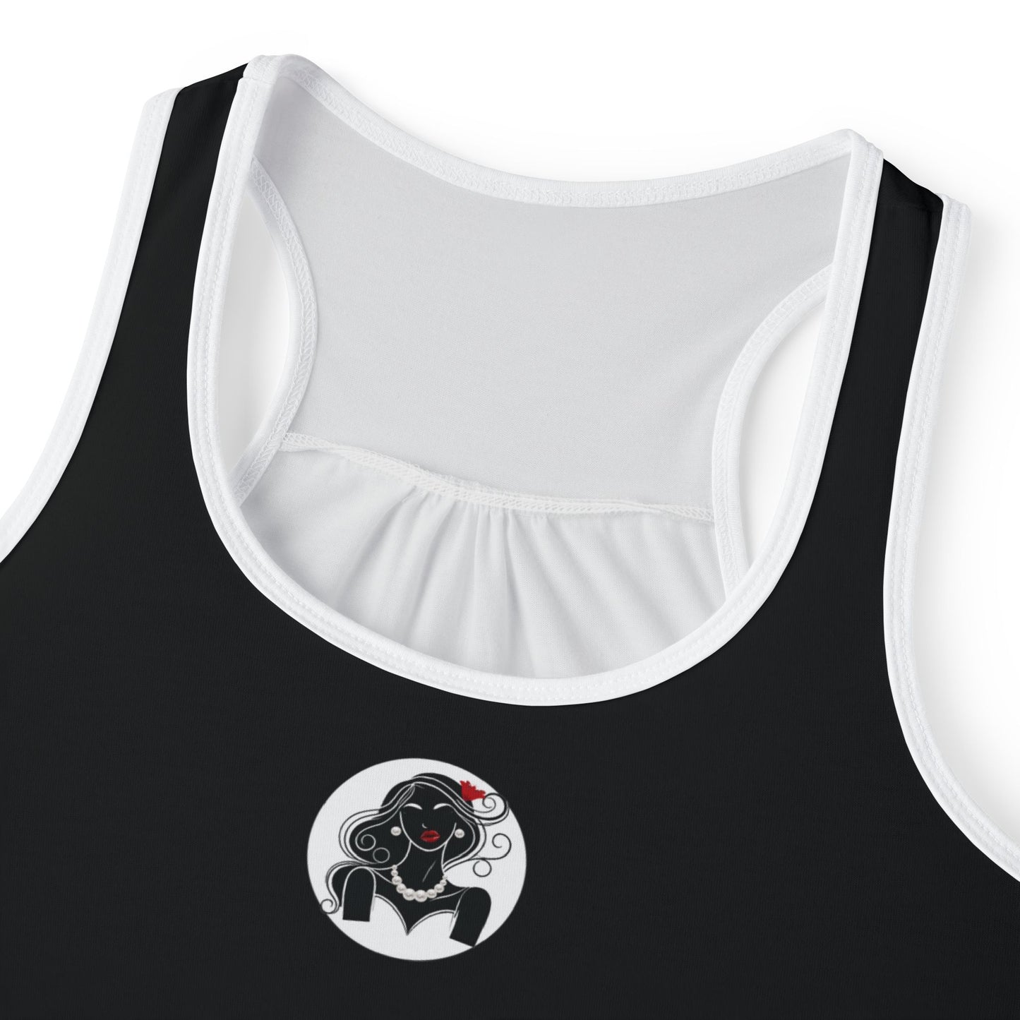 Pearls & Curls1 | Black - Ruby Lips Ringer Tank (black or white trim)