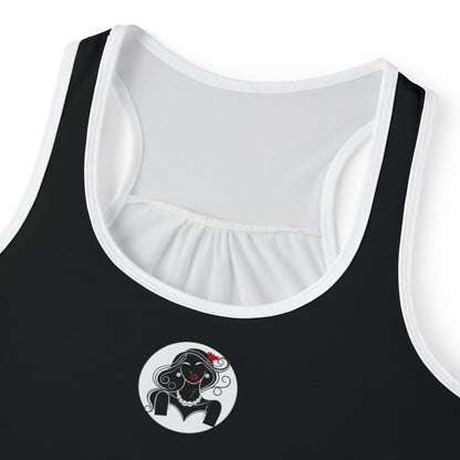Pearls & Curls1 | Black - Ruby Lips Ringer Tank (black or white trim)