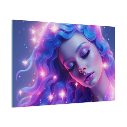 Winter Fantasy1 | Dreamy Neon Muse, Matte Canvas Print