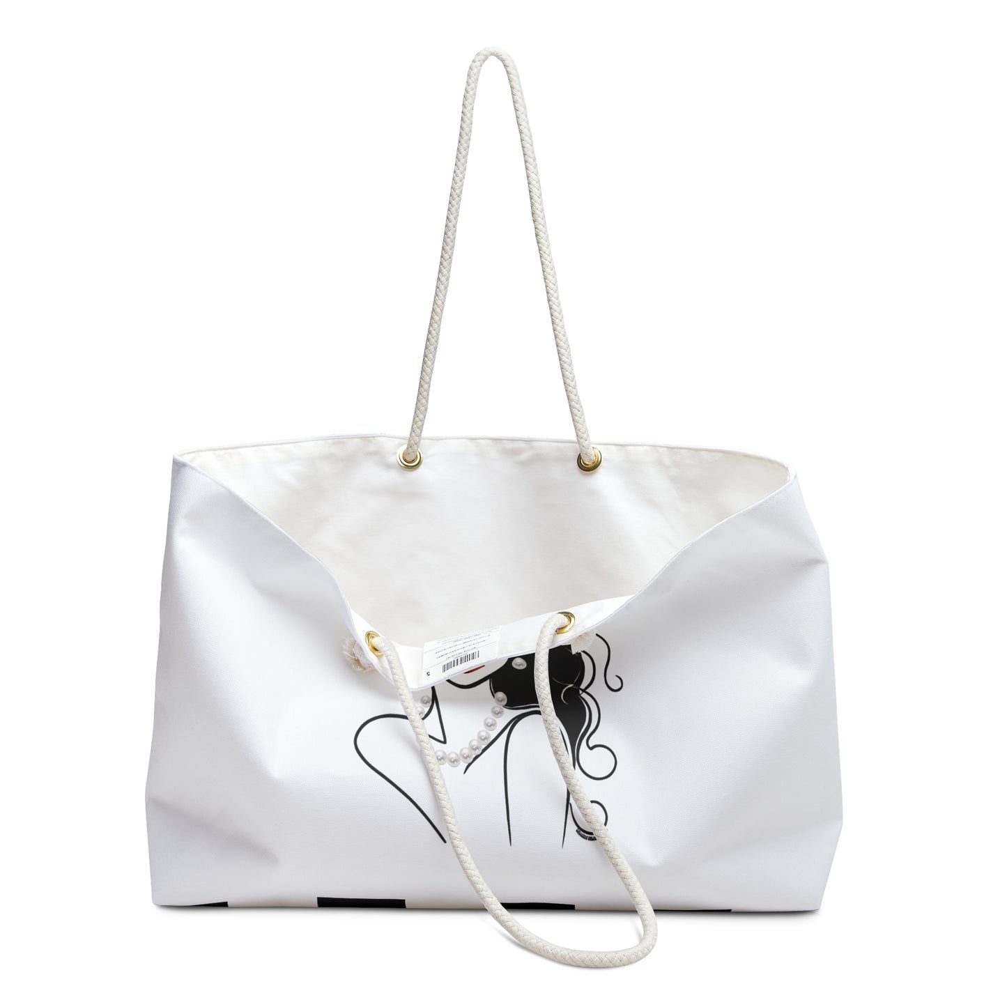 Pearls & Curls3 | White - Two-Sided Weekender Bag