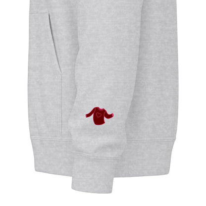 Harvest Haze 6 | 'Sweater Weather' Graphic Icon Zip Hoodie (non-embroidered) — Cozy Fall Hoodie with Autumn Icons, front and back design