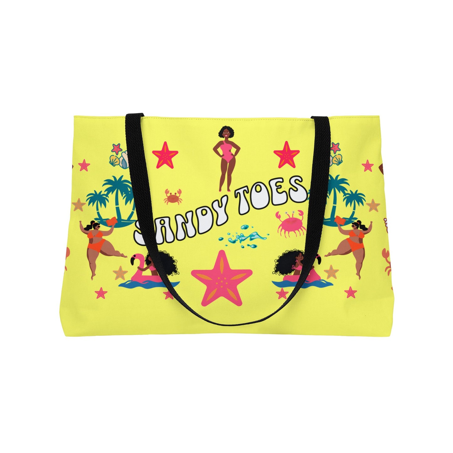 Sandy Toes | Pineapple Two-Sided Weekender Tote Bag (black girl)