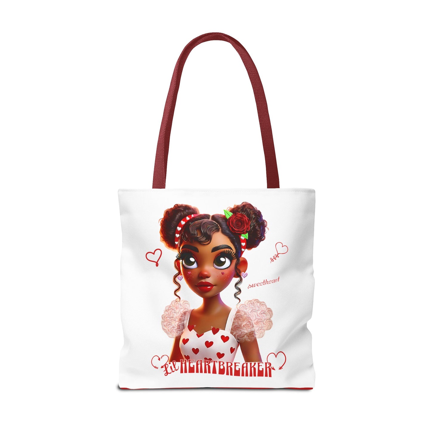 Heartbreaker Girl | Marshmallow All Over Print Two-Tone Tote Bag (multiple strap colors)