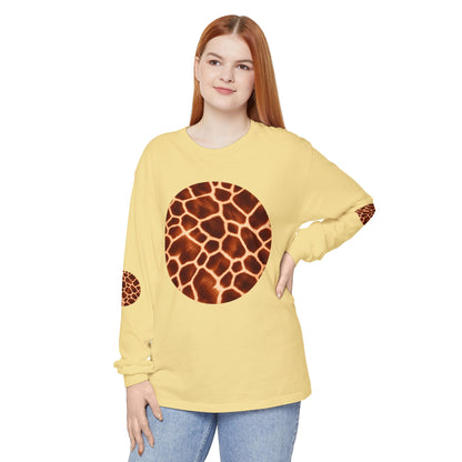 Giraffe | Giraffe Hide Circle Patch Long Sleeve Tee (Elbow Accents), multiple colors