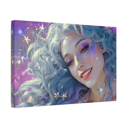 Winter Fantasy 6 | Celestial Maiden Starlight Satin Stretched Canvas Print