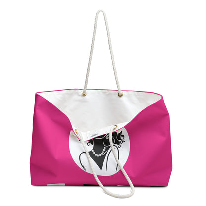 Pearls & Curls2 | Pink - Pink Pout Weekender Bag