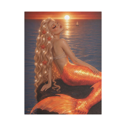 Gilded Sirens | Amber Horizon, Satin Stretched Canvas Print